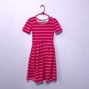Lula Roe pink striped dress